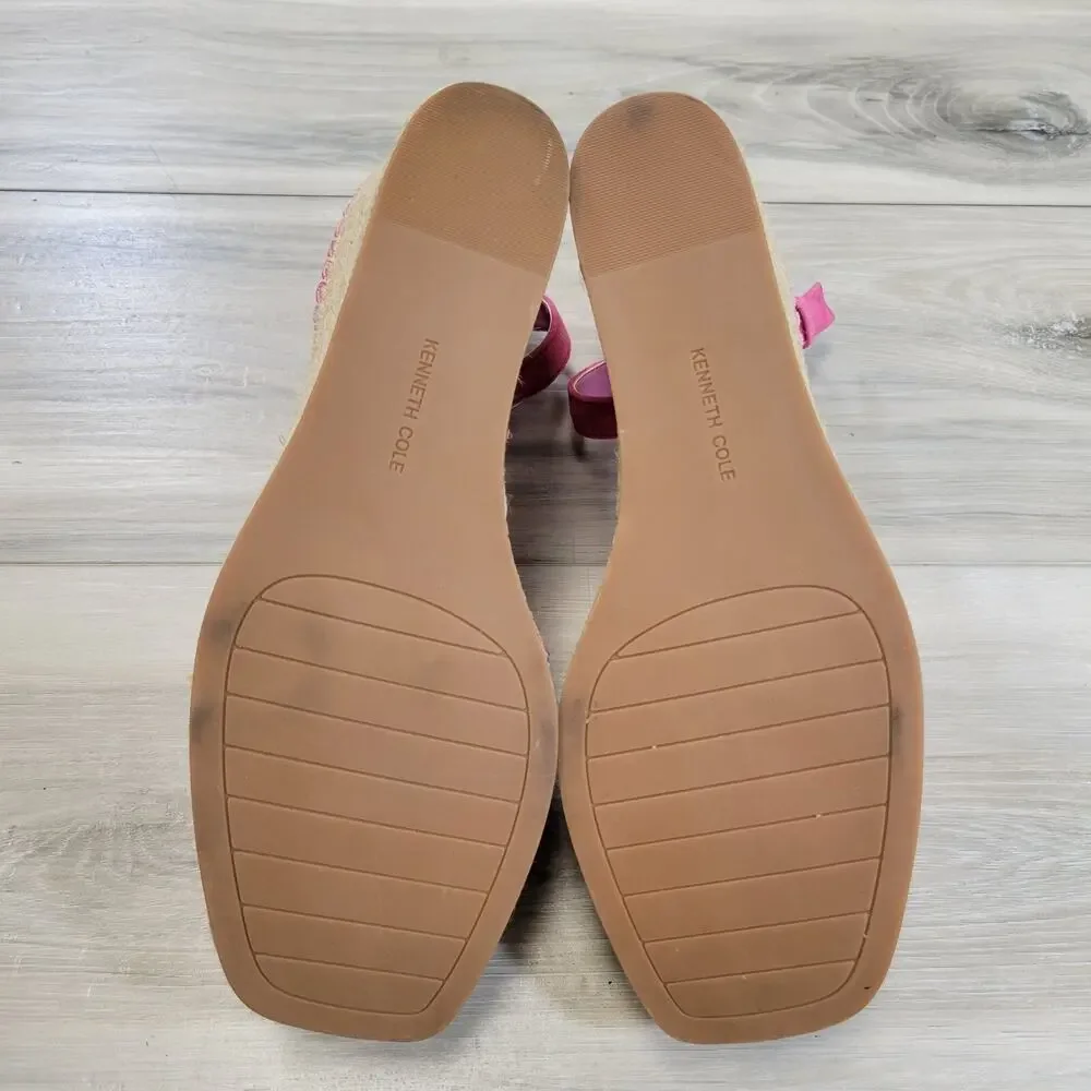 Kenneth Cole Sol Sandals Women's 11 Pink Espadrille Wedge